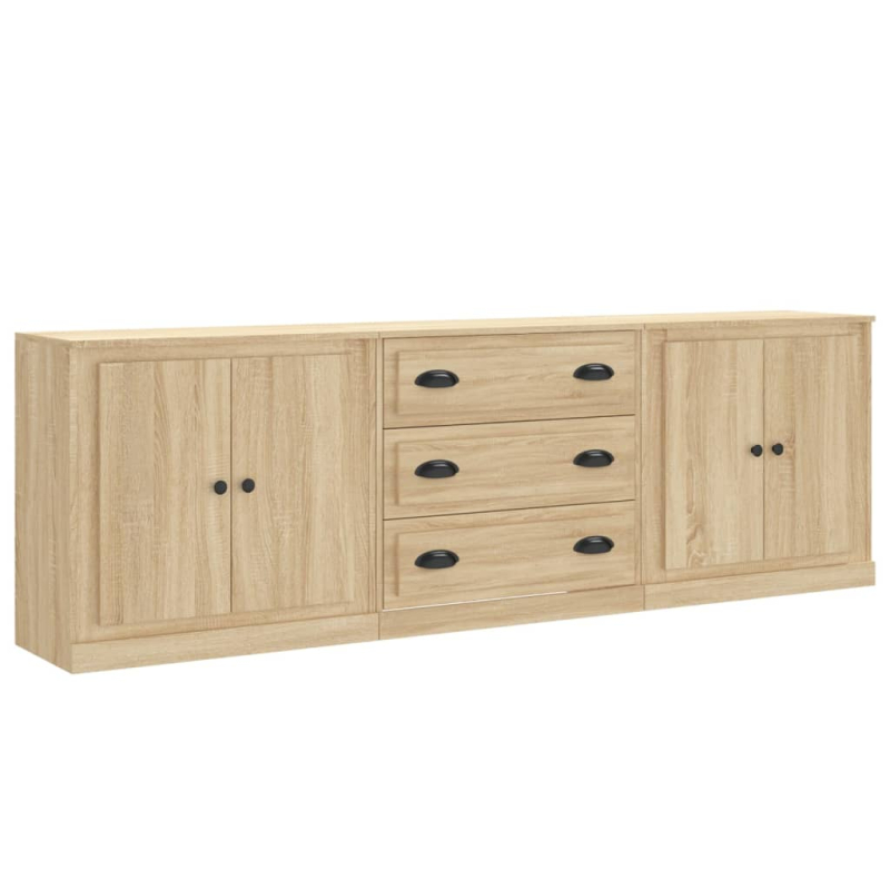 Sideboards 3 Stk. Sonoma-Eiche Holzwerkstoff