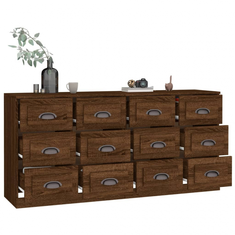 Sideboards 2 Stk. Braun Eichen-Optik Holzwerkstoff