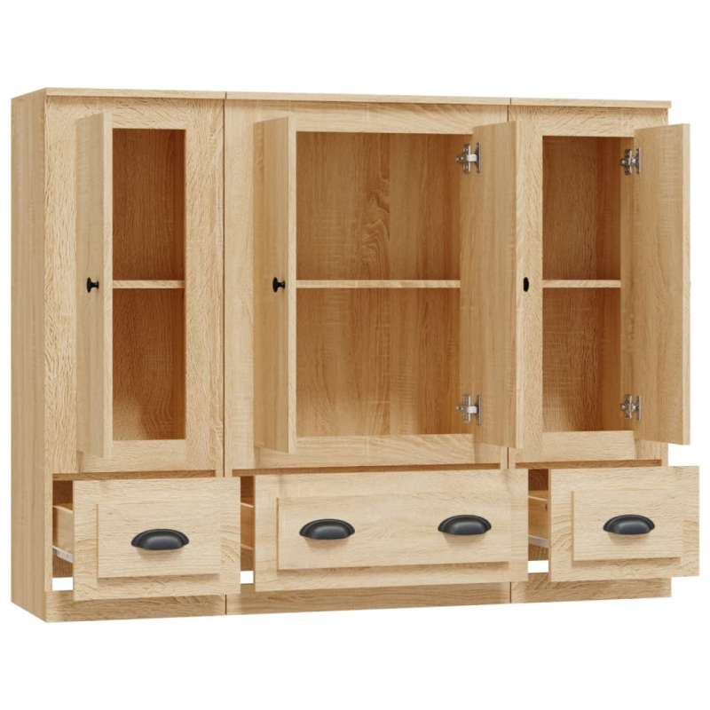 Highboards 3 Stk. Sonoma-Eiche Holzwerkstoff