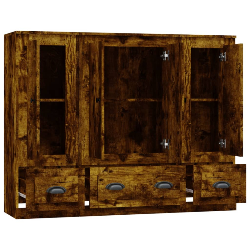 Highboards 3 Stk. Räuchereiche Holzwerkstoff