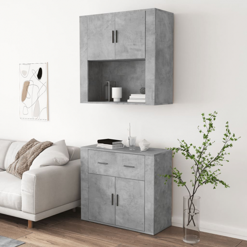 Highboard Betongrau Holzwerkstoff