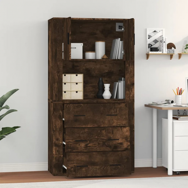 Highboard Räuchereiche Holzwerkstoff
