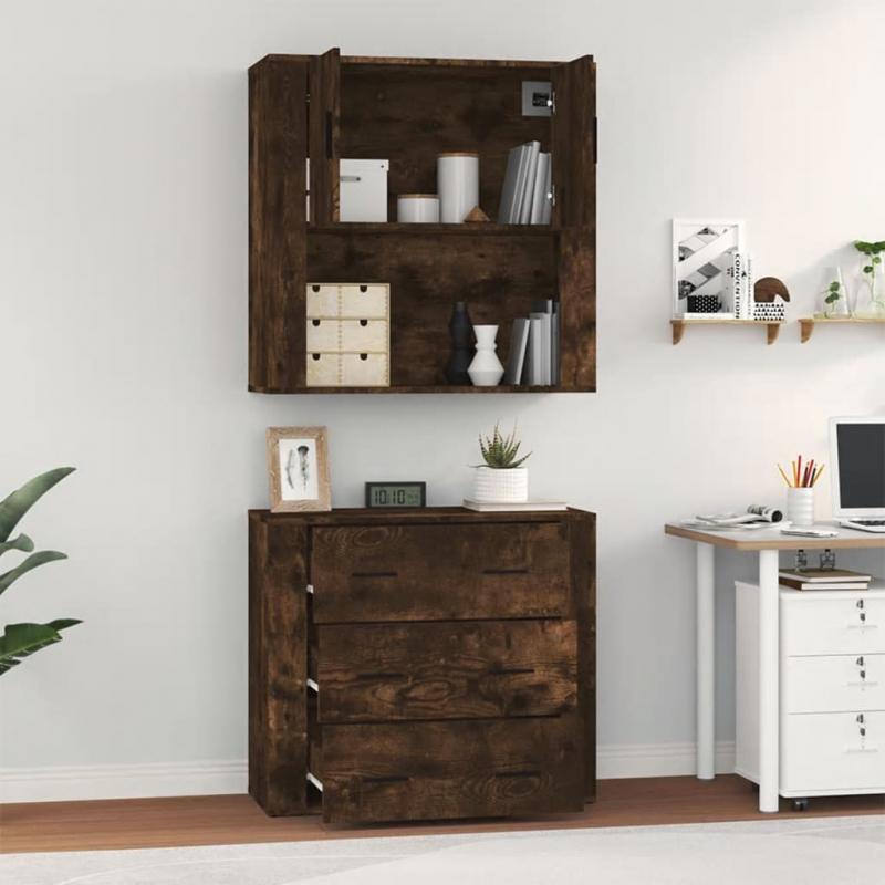 Highboard Räuchereiche Holzwerkstoff
