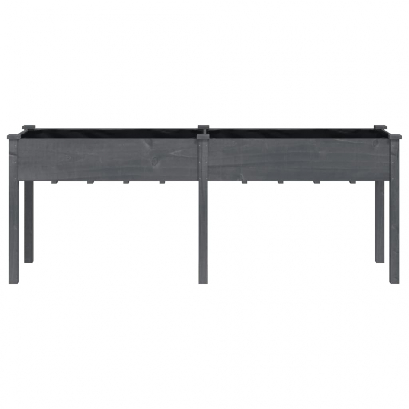 Pflanzkübel mit Einsatz Grau 203x53x76 cm Massivholz Tanne