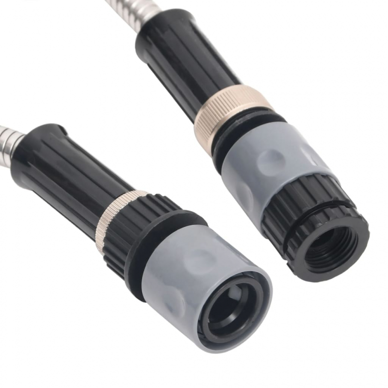 Gartenschlauch mit Sprühdüse Silbern 0,6 15 m Edelstahl