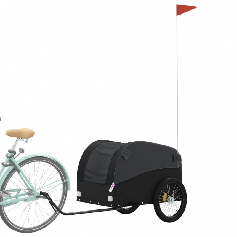 Fahrradanhänger Schwarz 45 kg Eisen