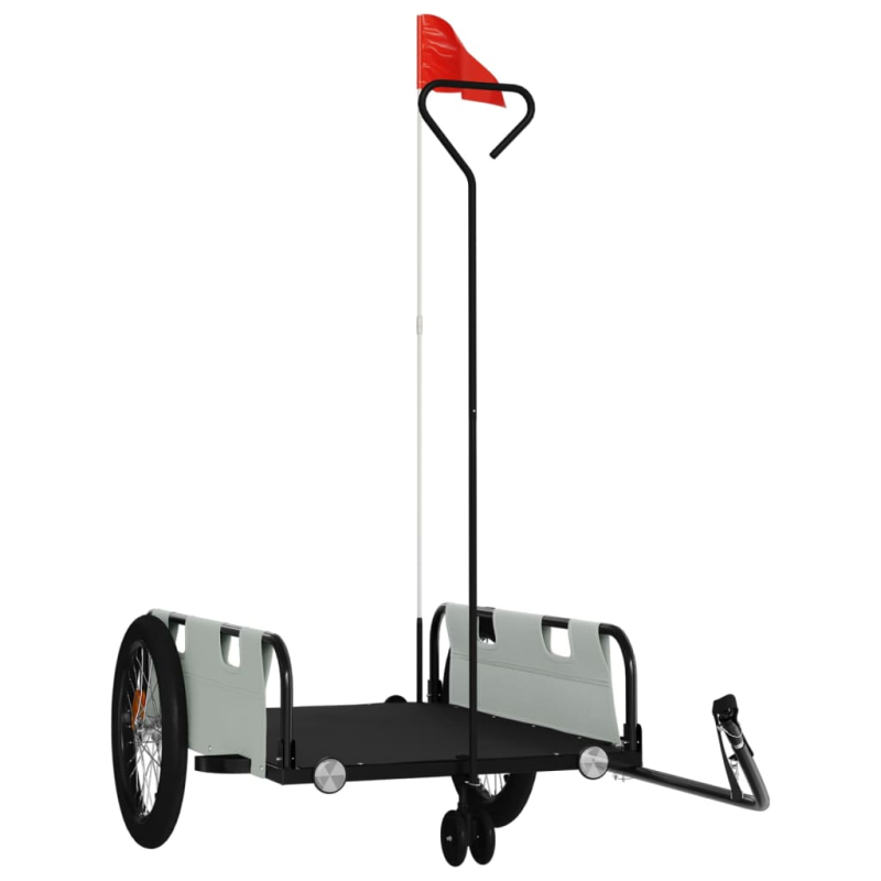 Fahrradanhänger Grau und Schwarz Oxford-Gewebe und Eisen