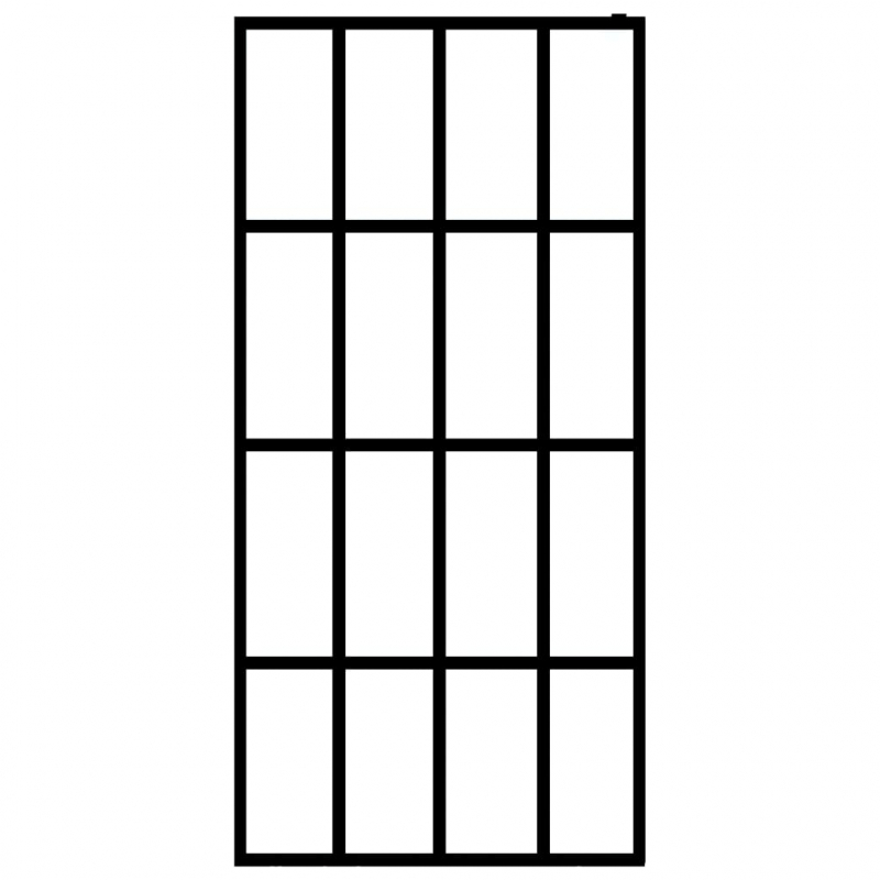 Duschwand mit Ablage für Walk-In-Dusche Schwarz 80x195 cm ESG