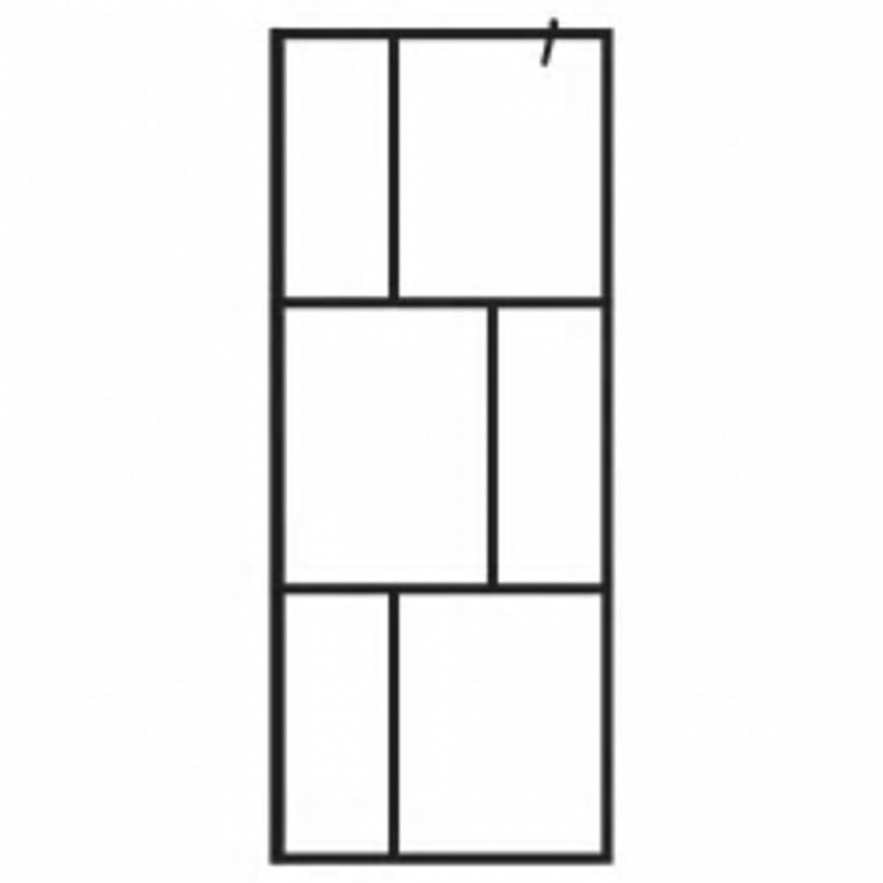 Duschwand mit Ablage für Walk-In-Dusche Schwarz 90x195 cm ESG