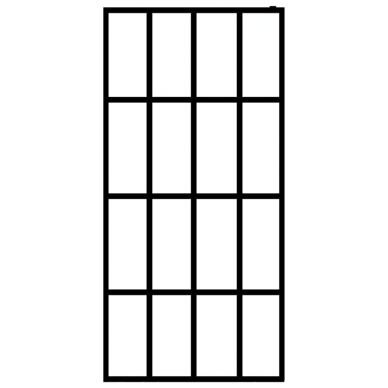 Duschwand mit Ablage für Walk-In-Dusche Schwarz 118x190 cm ESG