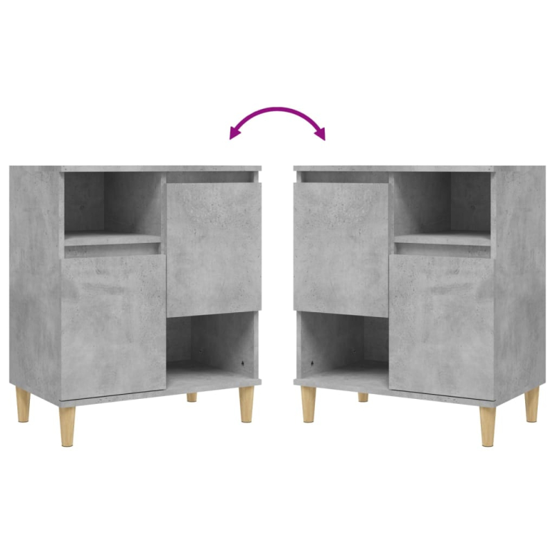 Sideboards 2 Stk. Betongrau 60x35x70 cm Holzwerkstoff