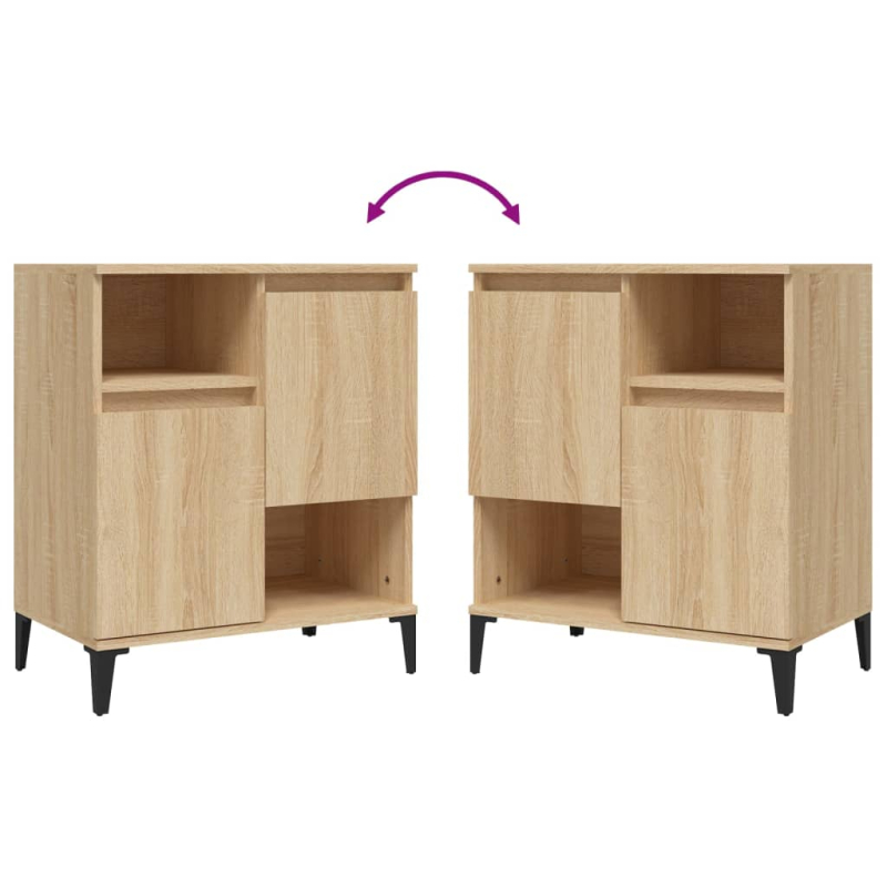 Sideboards 2 Stk. Sonoma-Eiche 60x35x70 cm Holzwerkstoff