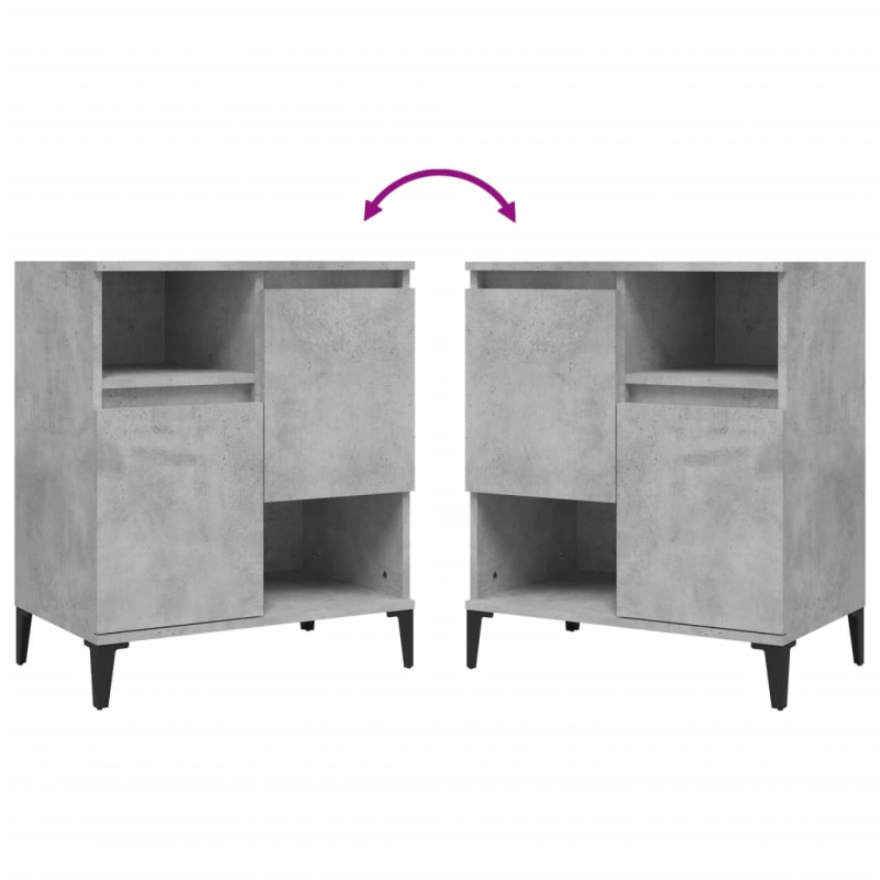 Sideboards 2 Stk. Betongrau 60x35x70 cm Holzwerkstoff
