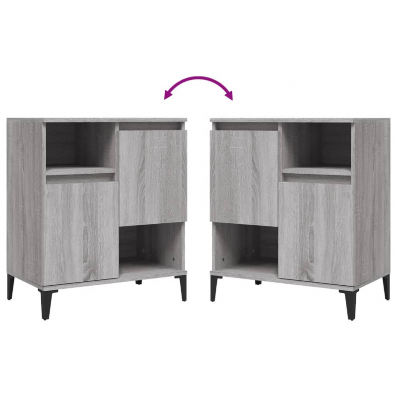 Sideboards 2 Stk. Grau Sonoma 60x35x70 cm Holzwerkstoff