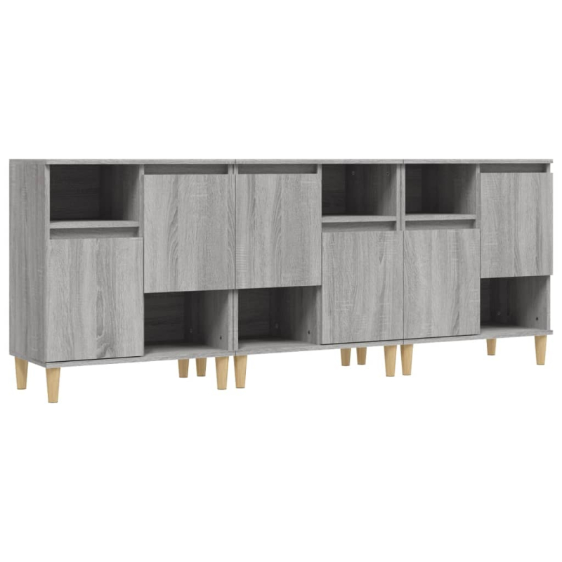 Sideboards 3 Stk. Grau Sonoma 60x35x70 cm Holzwerkstoff