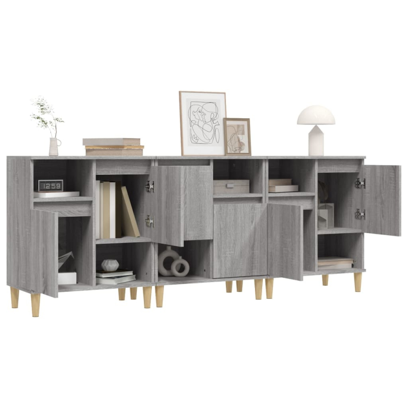 Sideboards 3 Stk. Grau Sonoma 60x35x70 cm Holzwerkstoff
