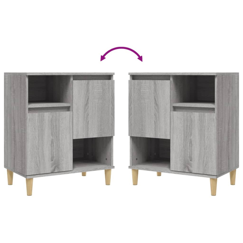 Sideboards 3 Stk. Grau Sonoma 60x35x70 cm Holzwerkstoff