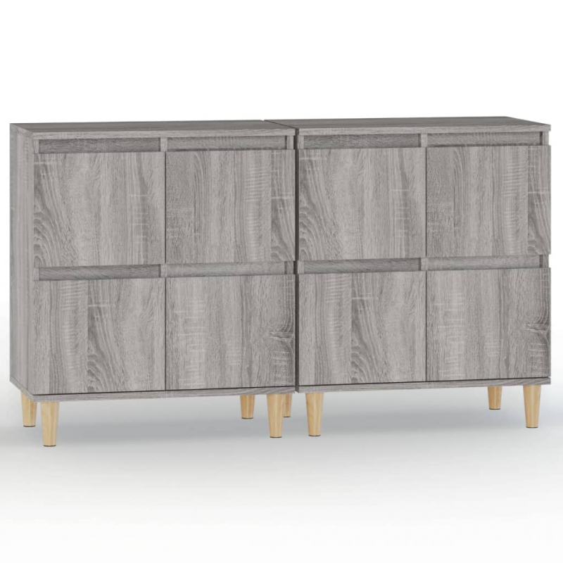 Sideboards 2 Stk. Grau Sonoma 60x35x70 cm Holzwerkstoff