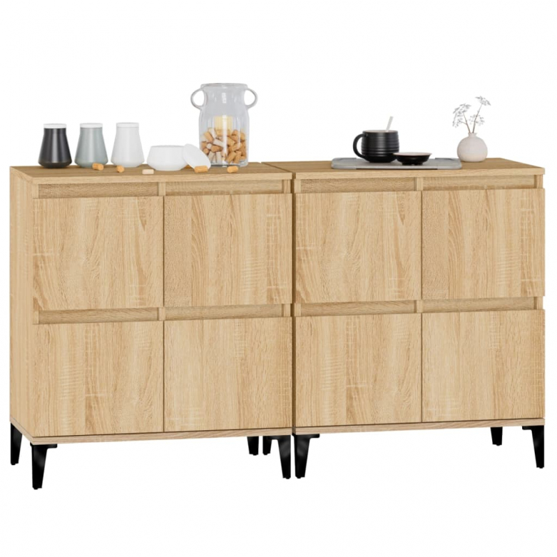 Sideboards 2 Stk. Sonoma-Eiche 60x35x70 cm Holzwerkstoff