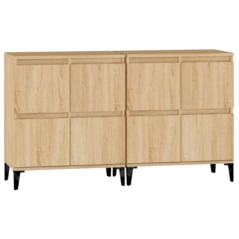 Sideboards 2 Stk. Sonoma-Eiche 60x35x70 cm Holzwerkstoff