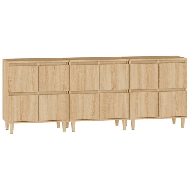 Sideboards 3 Stk. Sonoma-Eiche 60x35x70 cm Holzwerkstoff