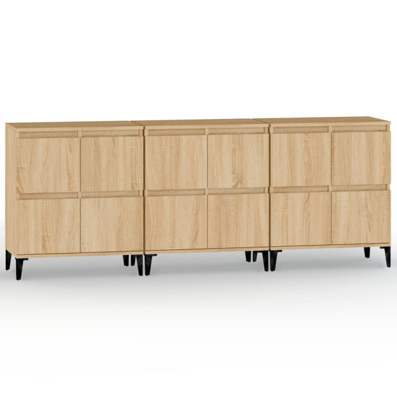 Sideboards 3 Stk. Sonoma-Eiche 60x35x70 cm Holzwerkstoff