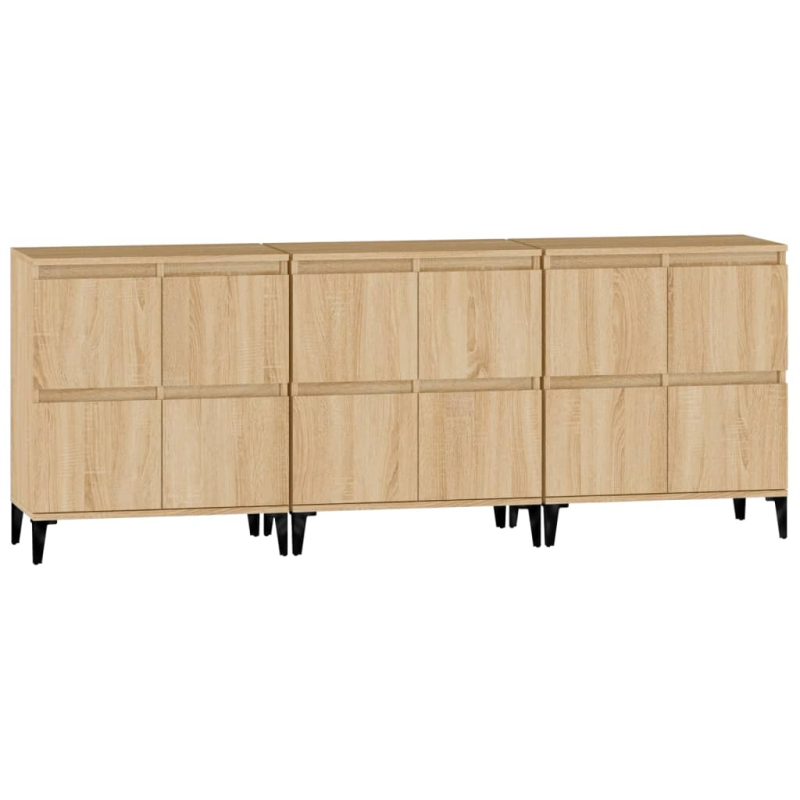 Sideboards 3 Stk. Sonoma-Eiche 60x35x70 cm Holzwerkstoff