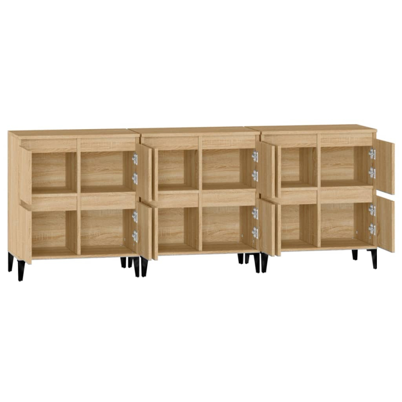 Sideboards 3 Stk. Sonoma-Eiche 60x35x70 cm Holzwerkstoff