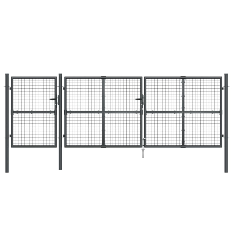 Mesh-Gartentor Anthrazit 400x175 cm Verzinkter Stahl