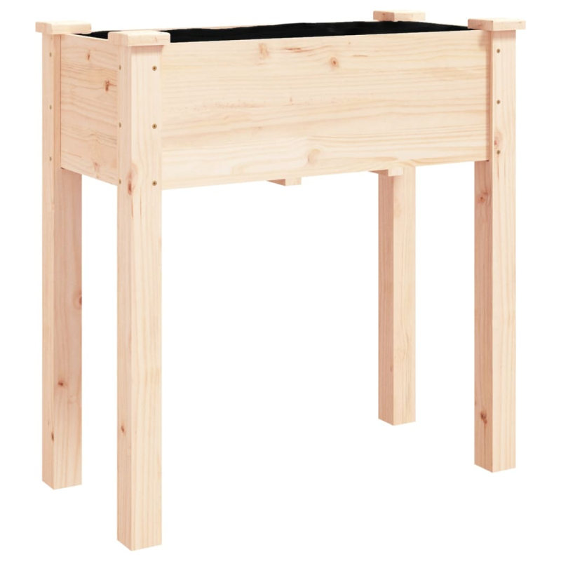 Pflanzkübel mit Einsatz und Rollen 71x37x80 cm Massivholz Tanne