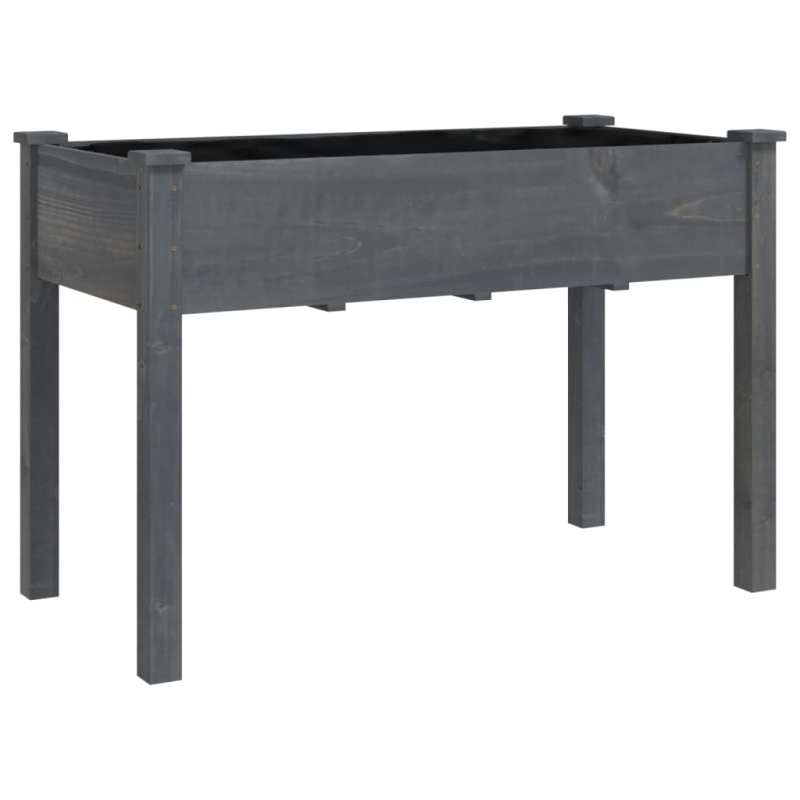 Pflanzkübel mit Einsatz und Rollen Grau 118x59x80 cm Tannenholz