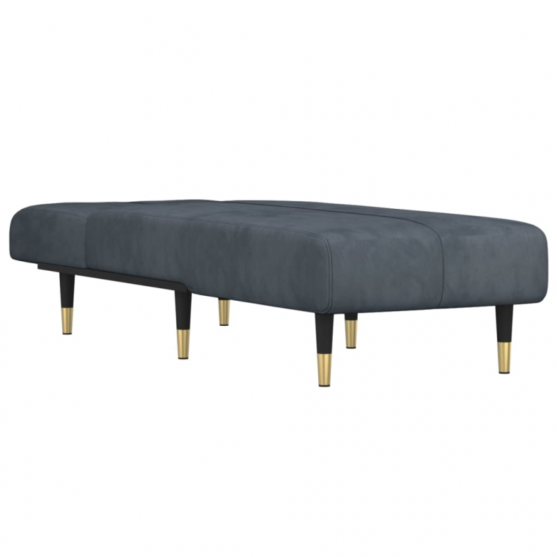 Chaiselongue Dunkelgrau Samt