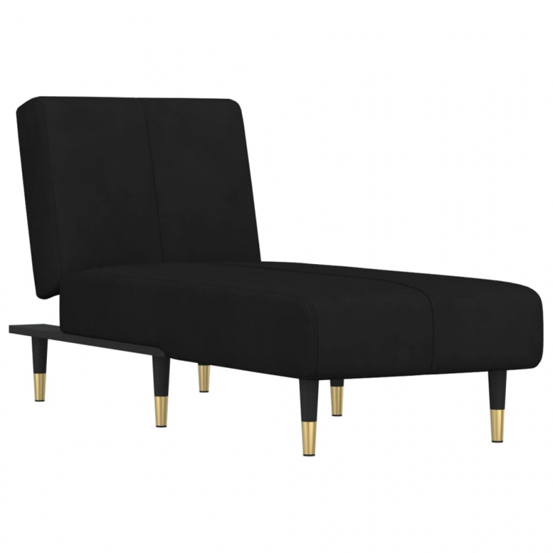 Chaiselongue Schwarz Samt