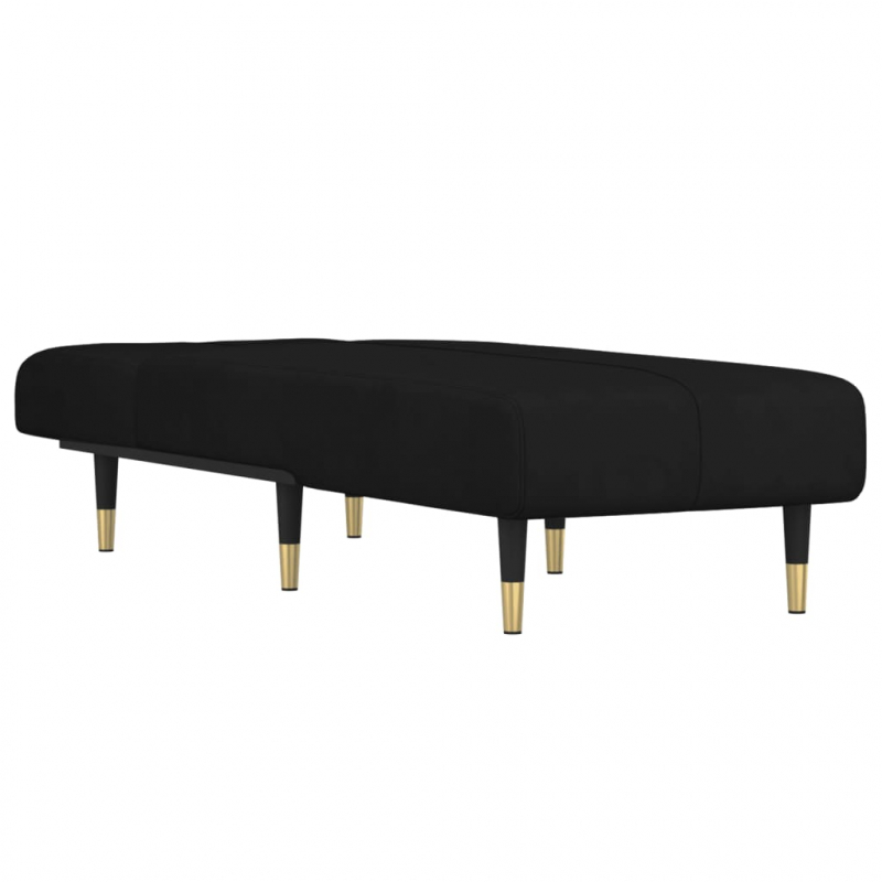 Chaiselongue Schwarz Samt