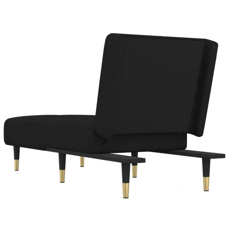 Chaiselongue Schwarz Samt