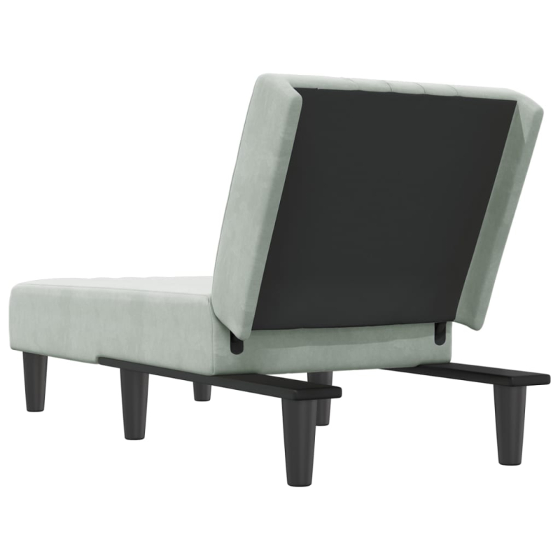 Chaiselongue Hellgrau Samt