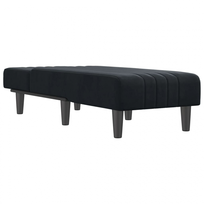 Chaiselongue Schwarz Samt