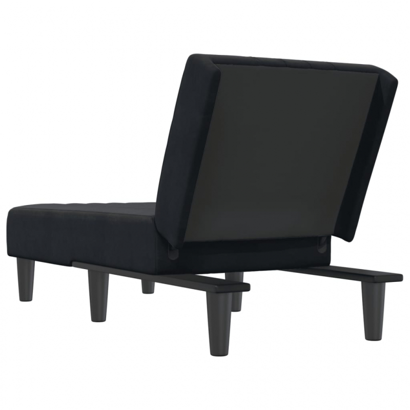 Chaiselongue Schwarz Samt