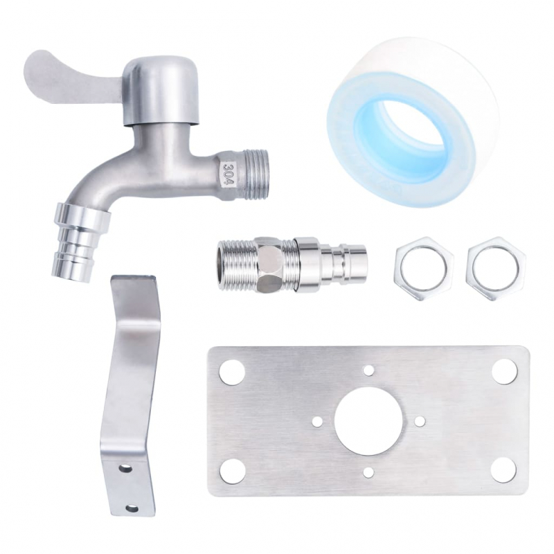 Wassersäule für den Garten 60 cm Edelstahl Rund