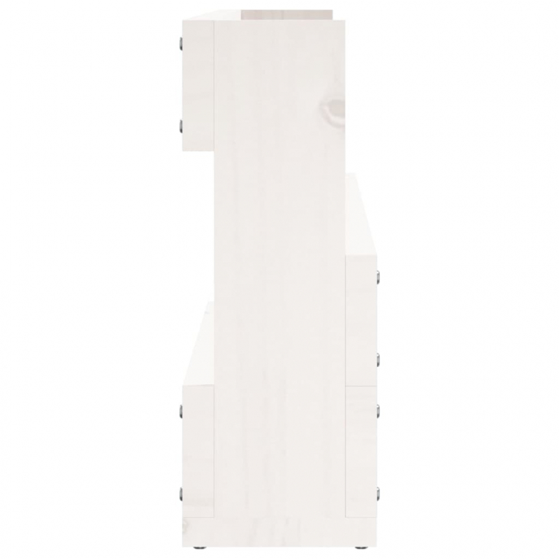 Wand-Schuhregale 2 Stk. Weiß 110x9x23 cm Massivholz Kiefer