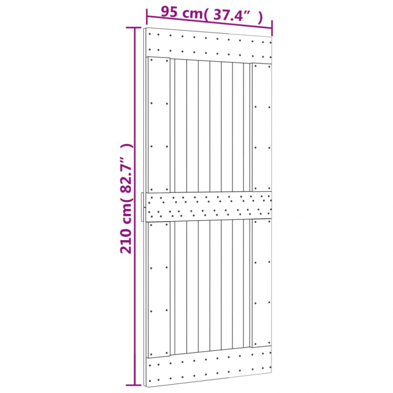 Tür NARVIK 95x210 cm Massivholz Kiefer