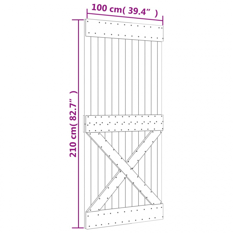 Tür NARVIK 100x210 cm Massivholz Kiefer