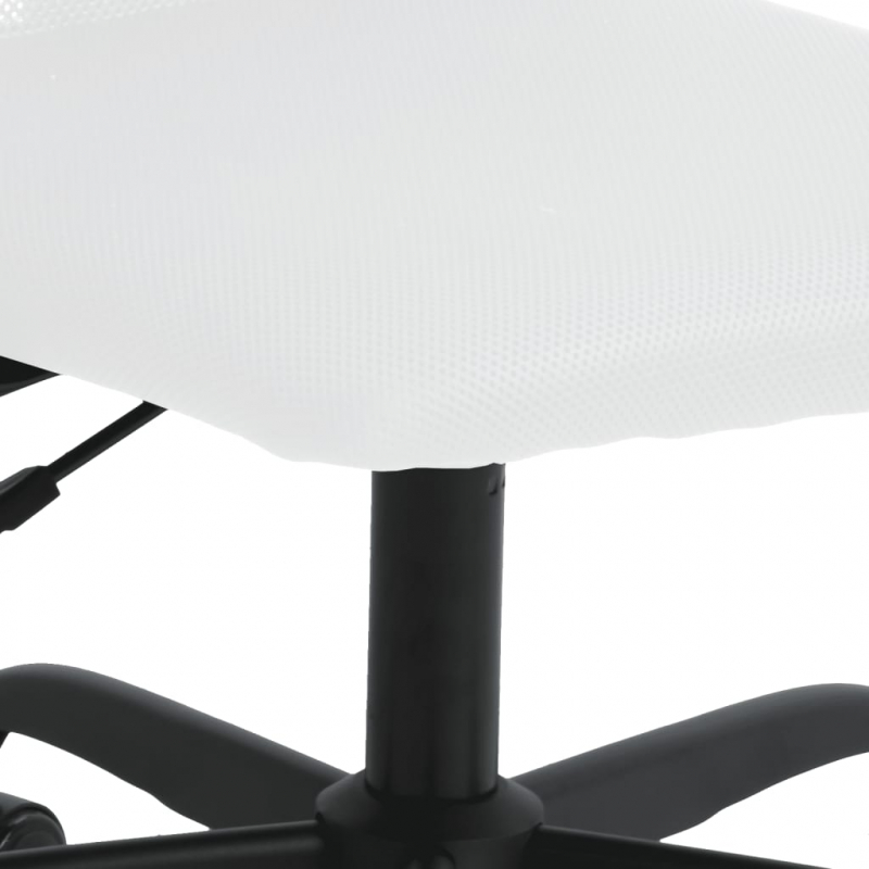 Bürostuhl Höhenverstellbar Weiß Netzstoff und Kunstleder
