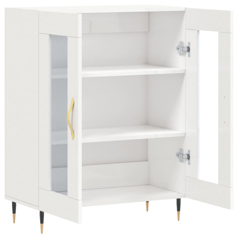 Sideboard Hochglanz-Weiß 69,5x34x90 cm Holzwerkstoff