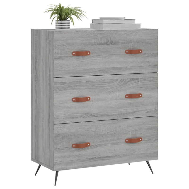 Kommode Grau Sonoma 69,5x34x90 cm Holzwerkstoff