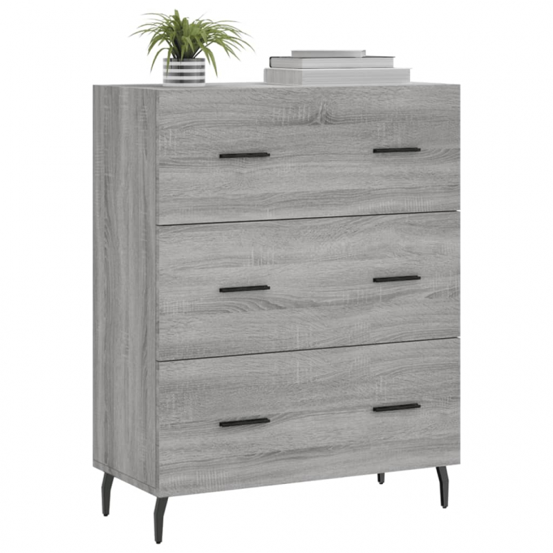 Sideboard Grau Sonoma 69,5x34x90 cm Holzwerkstoff