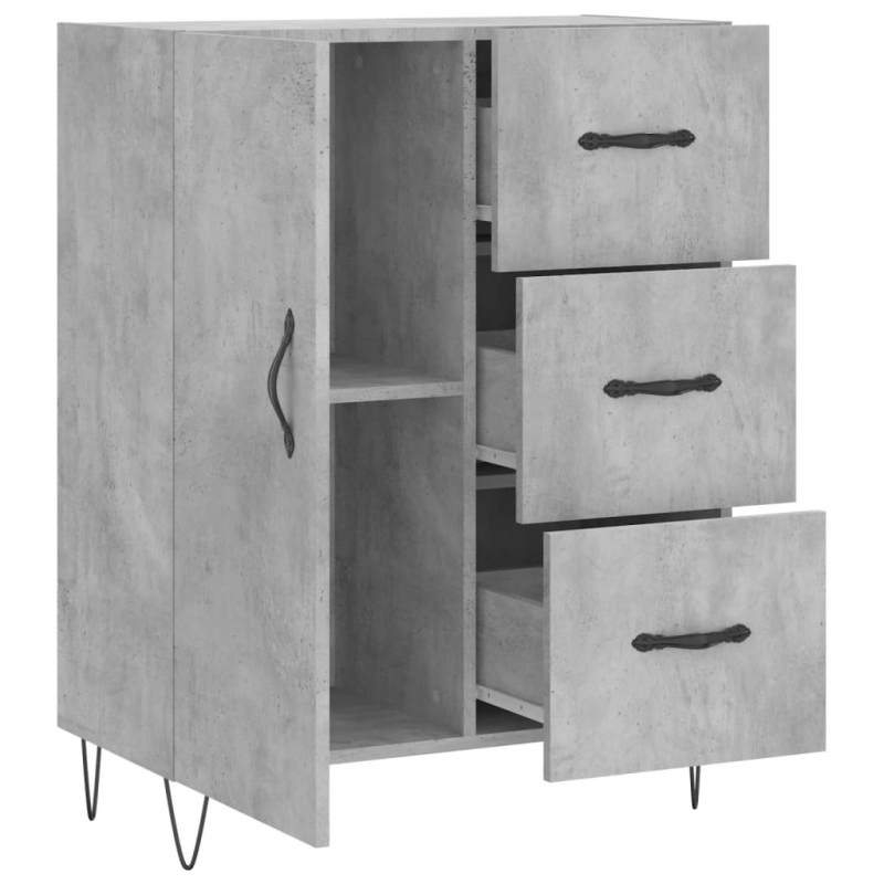 Sideboard Betongrau 69,5x34x90 cm Holzwerkstoff