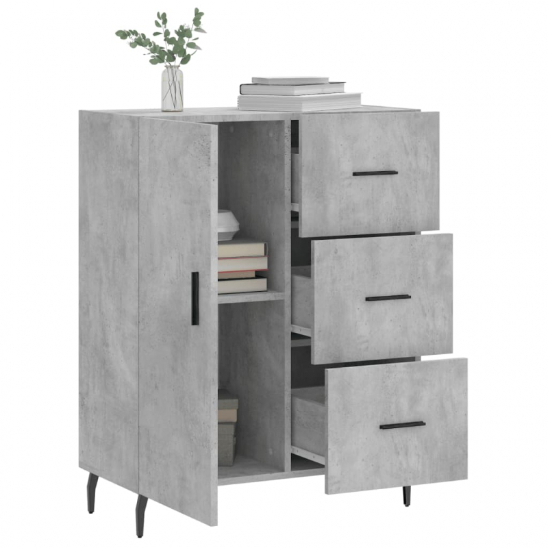 Sideboard Betongrau 69,5x34x90 cm Holzwerkstoff