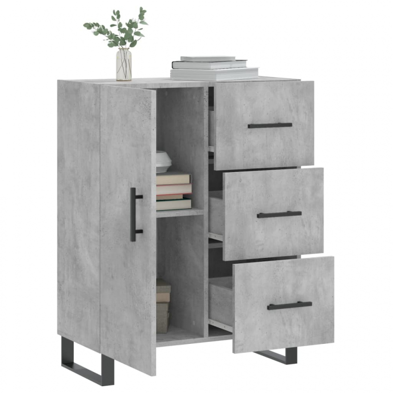 Sideboard Betongrau 69,5x34x90 cm Holzwerkstoff