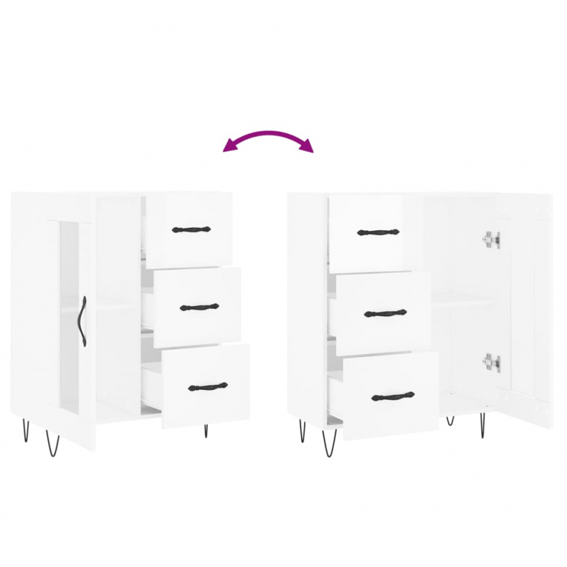 Sideboard Hochglanz-Weiß 69,5x34x90 cm Holzwerkstoff